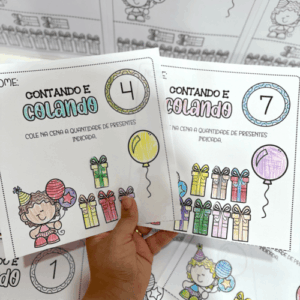 Apostilas Contando e Colando - Presente de Aniversário