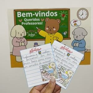 Painel Ampliado de Boas-Vindas aos Professores + Cartão Porta-Bis
